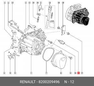 Выключатель RENAULT Logan,Kangoo заднего хода OE 8200209496 RENAULT