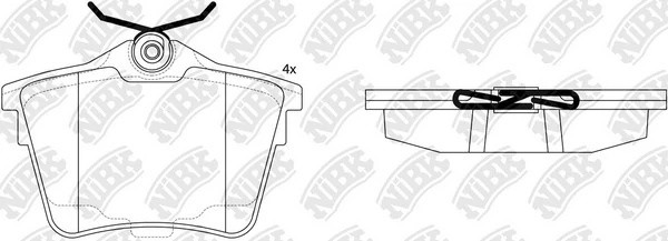 Колодки тормозные PEUGEOT 407 (04-10) CITROEN C5 (08-) задние (4шт.) NIBK PN0468 NIBK