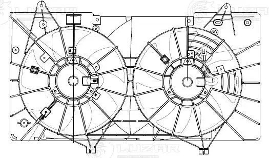 Э/вентиляторы охл. с кожухом (2 вент.) для а/м Mazda 6 (GH) (07-) 1.8i/2.0i  LFK LFK25EP LUZAR