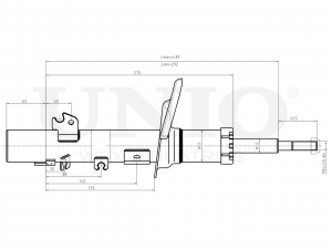 Амортизатор газовый передней подвески левый SAB-10188 UNIO