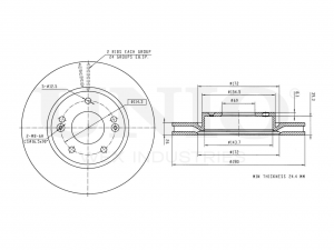 Диск тормозной передний BRD-20597 UNIO