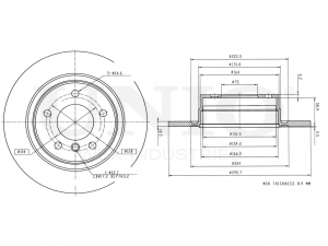 Диск тормозной задний BRD-20408 UNIO