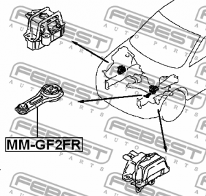 Подушка двигателя передняя MITSUBISHI OUTLANDER GF# 2012- MM-GF2FR MM-GF2FR FEBEST