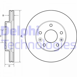 BG4455 диск тормозной передний! вентилируемый D44.1\ Renault Duster 1.6/2.0 11>, BG4455 DELPHI