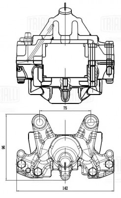 Суппорт торм. для а/м Mercedes C W203 00- зад. лев. d36мм для диска 9мм CF 03200 CF 032008 TRIALLI