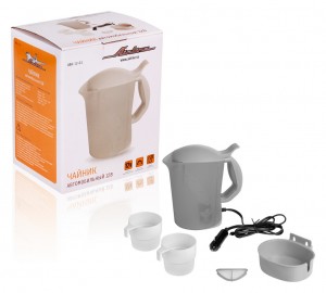 Чайник автомобильный 12V 120Вт 0.8л серый AIRLINE ABK-12-01 AIRLINE