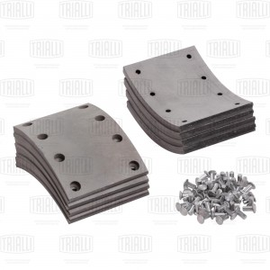 Накладка торм. колодки КамАЗ 5511 Р/К 8 шт. R0 с закл. 140х188 BLT0700 BLT 0700 TRIALLI