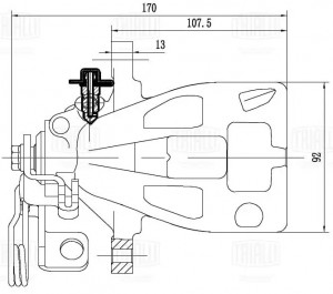 Суппорт торм. Peugeot 307 (00-)/Citroen C4 (04-) зад. прав. d=38мм (т/с Bosch) ( CF550123 TRIALLI