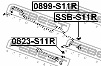 Втулка стабилизатора SUBARU IMPREZA G11 200­0.02-2007.04 SSB-S11R SSB-S11R FEBEST