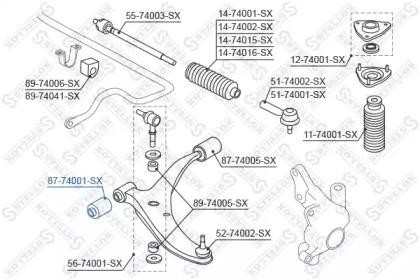 сайлентблок рычага пер.!\ Nissan Sunny/100NX all 86-95/Almera N15 all 95-00 87-74001-SX STELLOX