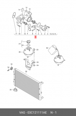 JETTA (2006>) POLO (2001-2009) ПЛАСТИК // 83°C-87°C 03C 121 111 AE VAG