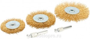 Набор щеток для дрели "АвтоDело" (3 шт, D=50/60/75 мм. плоские) 44020 AVTO DELO