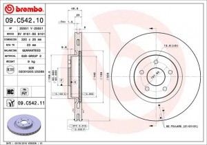 Диск тормозной 09.C542.11 09.C542.11 BREMBO