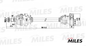 Привод в сборе левый AUDI A3/SKODA OCTAVIA/VW GOLF 1.4-1.9 96- (GKN 303153) GC01 GC01003 MILES