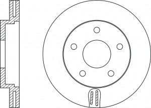 Диск тормозной MAZDA 3 (03-12) (1.6),5 (05-) (R15) передний (1шт.) NIBK RN1193 NIBK