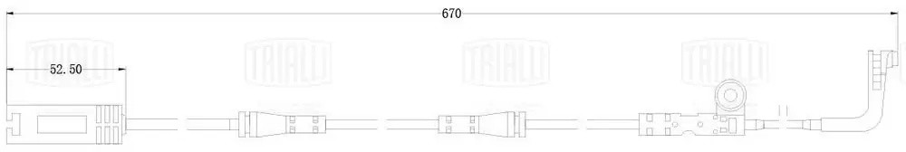 Датчик износа колодок BMW 5 (E60) (03-) перед. L=670 (PFS 4178) PFS 4178 TRIALLI