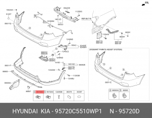Датчик парковки KIA Sorento (18-) задний (WP1) OE 95720C5510WP1 HYUNDAI KIA
