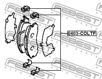 Монтажный комплект для дисковых колодок MITSUBISHI LANCER 2000-2009 0403-COLTF 0403-COLTF FEBEST