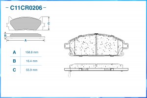 Тормозные колодки передние Low Metallic C11CR0206 C11CR0206 CWORKS