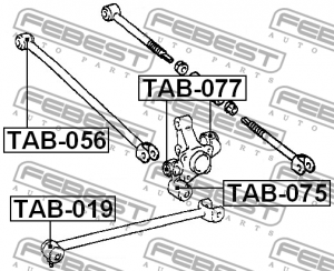 Сайлентблок задн подвески TOYOTA AVENSIS 1997-2003 TAB-019 TAB-019 FEBEST