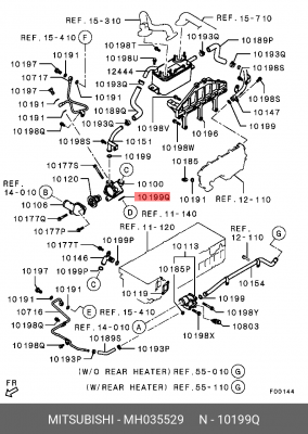 Прокладка MITSUBISHI Challenger (96-01) корпуса термостата OE MH035529 MITSUBISHI