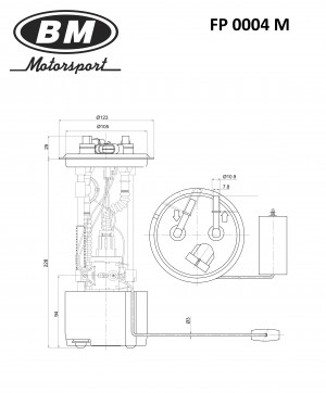 Топливный электробензонасос в сборе ГАЗ Газель, Соболь FP0004M FP0004M BM MOTORSPORT