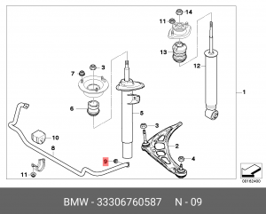 Гайка шестигранная с фланцем 33306760587 33 30 6 760 587 BMW