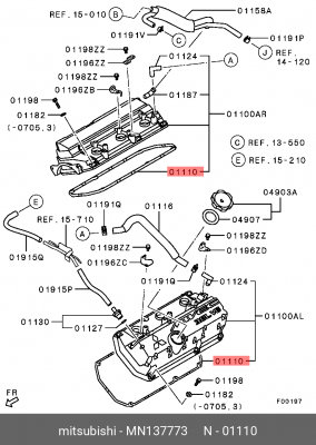 Прокладка крышки клапанной MITSUBISHI Pajero (06-) OE MN137773 MITSUBISHI