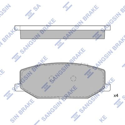 Колодки тормозные SUZUKI Jimny (98-) передние (4шт.) SANGSIN SP1540 SANGSIN