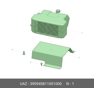 Отопитель УАЗ-2206,390945 (16-) салона в сборе (ОАО УАЗ) 390945811001000 UAZ UAZ