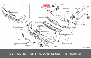 Кронштейн бампера R NISSAN 62224-EM30A 62224-EM30A NISSAN