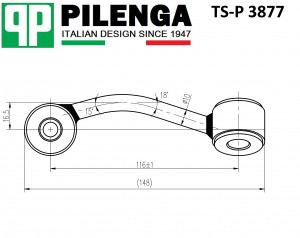 Стойка стабилизатора переднего, правая MERCEDES-BENZ SPRINTER 909 c 2006 TS-P387 TSP3877 PILENGA