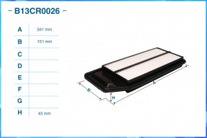 Фильтр воздушный B13CR0026 B13CR0026 CWORKS