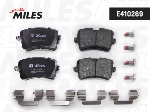 Колодки тормозные задние (без датчика + болты) (Смесь Low-Metallic) (AUDI A4/A5/ E410269 MILES