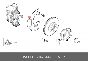 щиток пылезащитный! передний\ IVECO Daily 504204470 IVECO