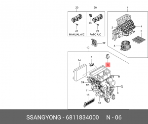 Резистор SSANGYONG Actyon (10-) отопителя салона OE 6811834000 SSANG YONG
