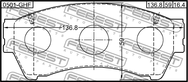 Колодки передние MAZDA 6 GH 2008-2013 0501-GHF 0501-GHF FEBEST