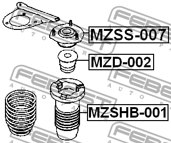 пыльник амортизатора переднего!\ Mazda 6 GG/GY 02> MZSHB-001 FEBEST