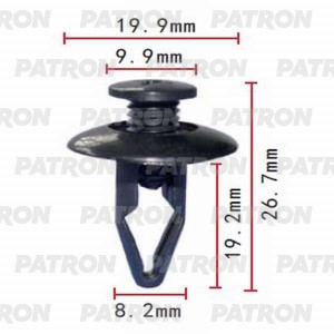 Клипса пластмассовая Ford, Infiniti, Kia, Mazda, Nissan применяемость  бампер, з P370079 PATRON