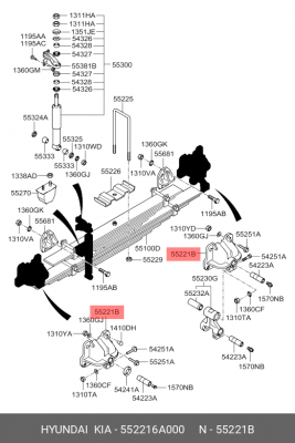 Кронштейн HYUNDAI HD120 рессоры задней OE 552216A000 HYUNDAI KIA