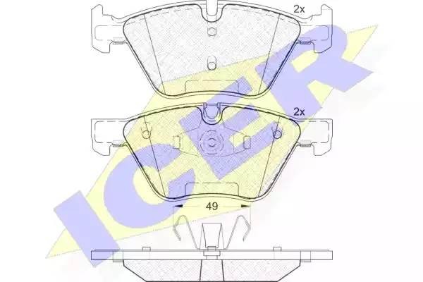 181795 колодки дисковые передние!\ BMW E81/82/87/88/90/92 2.0-3.0i/2.0D 04> 181795 ICER