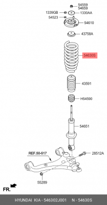 Пружина KIA Mohave (07-) стойки передней OE 546302J001 HYUNDAI KIA