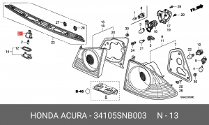 ПРАВАЯ ФАРА 34105SNB003 34105SNB003 HONDA