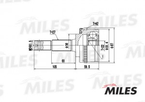 ШРУС наружный NISSAN PRIMERA 1.6/2.0 90-96 (с ABS) (GKN 301988) GA20315 GA20315 MILES