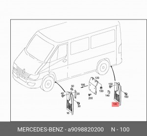 Брызговик задний A9098820200 A9098820200 MERCEDES BENZ