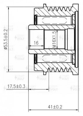 Шкив с обгонной муфтой генер. для а/м Ford Kuga II (11-) 2.0TDCi (SGP 1082) SGP 1082 START VOLT
