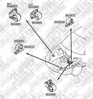 Опора двигателя  MITSUBISHI Colt CA1A Jan 91 Jan 95 MI23031 MI23031 JIKIU