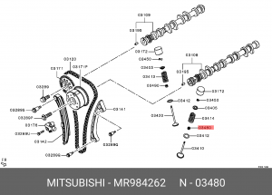 колпачки маслосъемные! 5x7.8/11x8\Mitsubishi Colt VI 1.3 04-> MR984262 MITSUBISHI