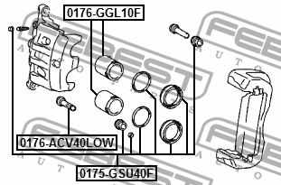 Поршень пер суппорта TOYOTA HIGHLANDER GSU45/GVU48/MHU48 4WD (07-13) 0176-GGL10F 0176-GGL10F FEBEST