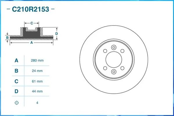 Тормозной диск передний C210R2153 C210R2153 CWORKS